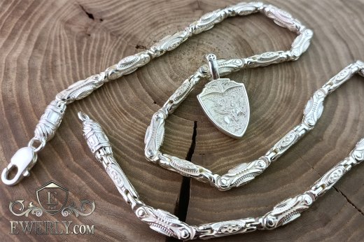 Ланцюжок зі срібла з ладанкою, фото