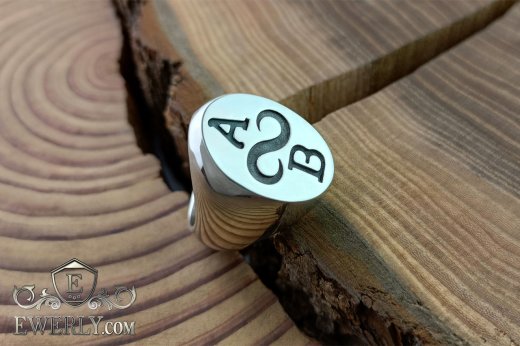 Men's silver signet-ring to order, фото