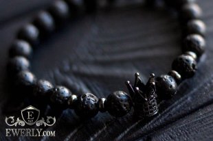 Каменный браслет из лавы для мужчины 123035ND, фото