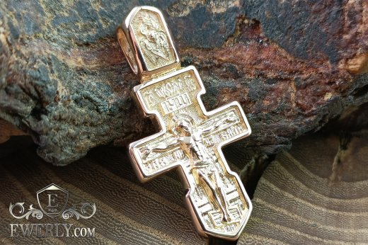 Orthodox gold pectoral cross, фото