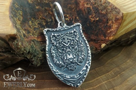 Серебряная подвеска Тигр, фото