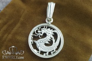 Pendant "Dragon" made of silver, фото