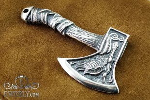 Pendant - keychain made of silver "Celtic ax", фото