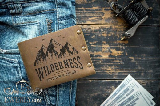 Handmade genuine leather wallet, фото