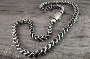 Авторський чоловічий ланцюг зі срібла 8 з чорнінням, фото