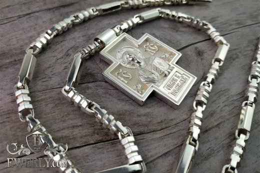 Kit : pendant of sterling silver and chain "Casting No.1", фото