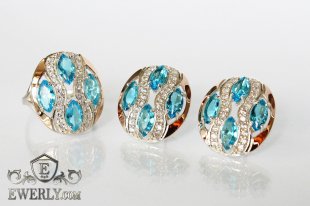Set : earring of  silvers and ring of  silver, фото