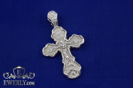 Cross of sterling silver with crucifix, фото