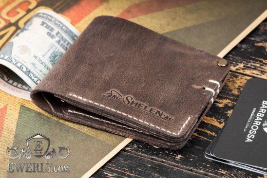 Handmade genuine leather wallet, фото