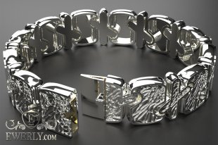 Авторський широкий браслет зі срібла 16, фото