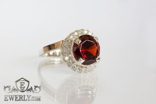 Серебряное кольцо с золотыми пластинами, фото