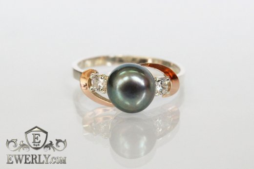 Women's ring of sterling silver with stones, фото