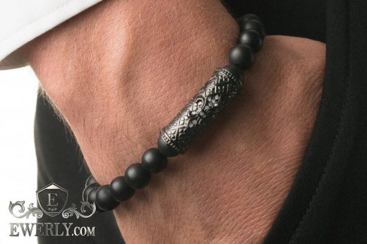 Мужской каменный браслет 123041LH, фото