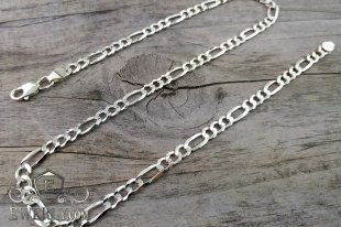 Фигаро - цепочка с лазерной огранкой из серебра, фото