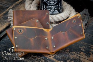 Чоловічий гаманець з натуральної шкіри тютюнового кольору, фото