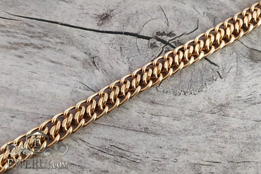 Плетение Десятка (двойное панцирное) из золота 585 пробы, фото