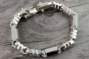 Thick silver bracelet, фото