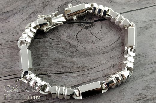 Thick silver bracelet, фото