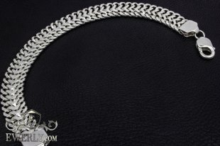 Bracelet "Tractor (double carapace)" of  silver, фото