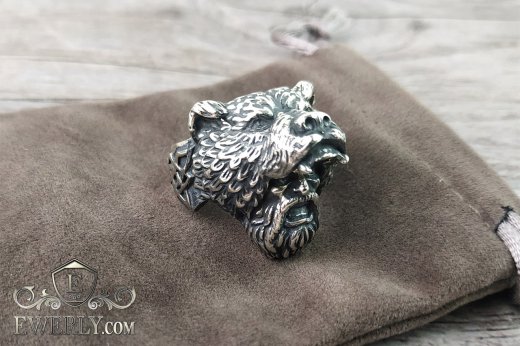 Men's ring of  silver, фото
