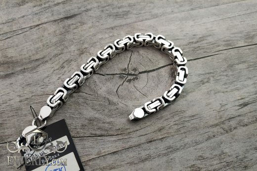 Мужской браслет серебряный массивный "Давид", фото