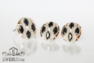 Kit : earring of  silvers and ring of  silver, фото