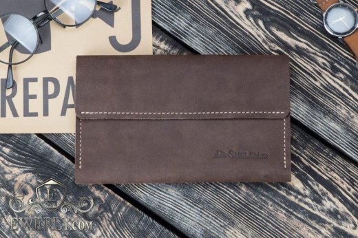 Handmade purse made of genuine leather, фото