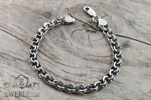 Плетение Фонари - браслет из серебра, фото