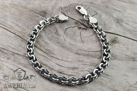 Плетение Фонари - браслет из серебра, фото