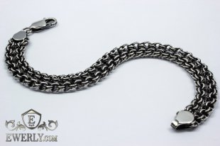 Bracelet "Double bismarck" of sterling silver, фото