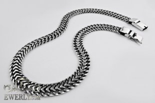 Big men's chain "Tractor (double carapace)" of sterling silver, фото