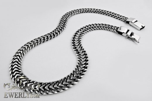 Трактор - Мужская серебряная цепь, фото