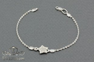Срібний браслет з підвіскою у вигляді зірки, фото