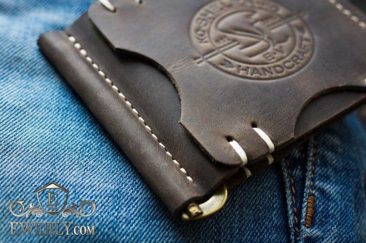 Money clip made of genuine leather, фото