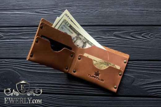 Handmade genuine leather wallet, фото