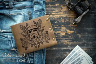 Чоловічий шкіряний гаманець ручної роботи, фото