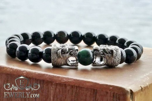 Мужской каменный браслет 123058HD, фото