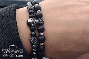 Мужской каменный браслет (комплект) 123060WA, фото